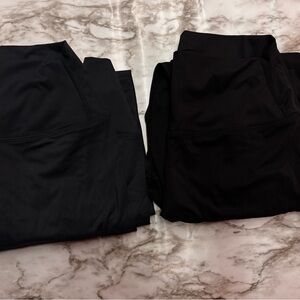 2 pair of New Black Leggings  thick quality material. Non see through
